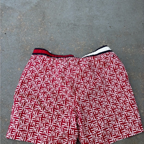Tommy Hilfiger Red and White Patterned Swim Trunks - Picture 5 of 5